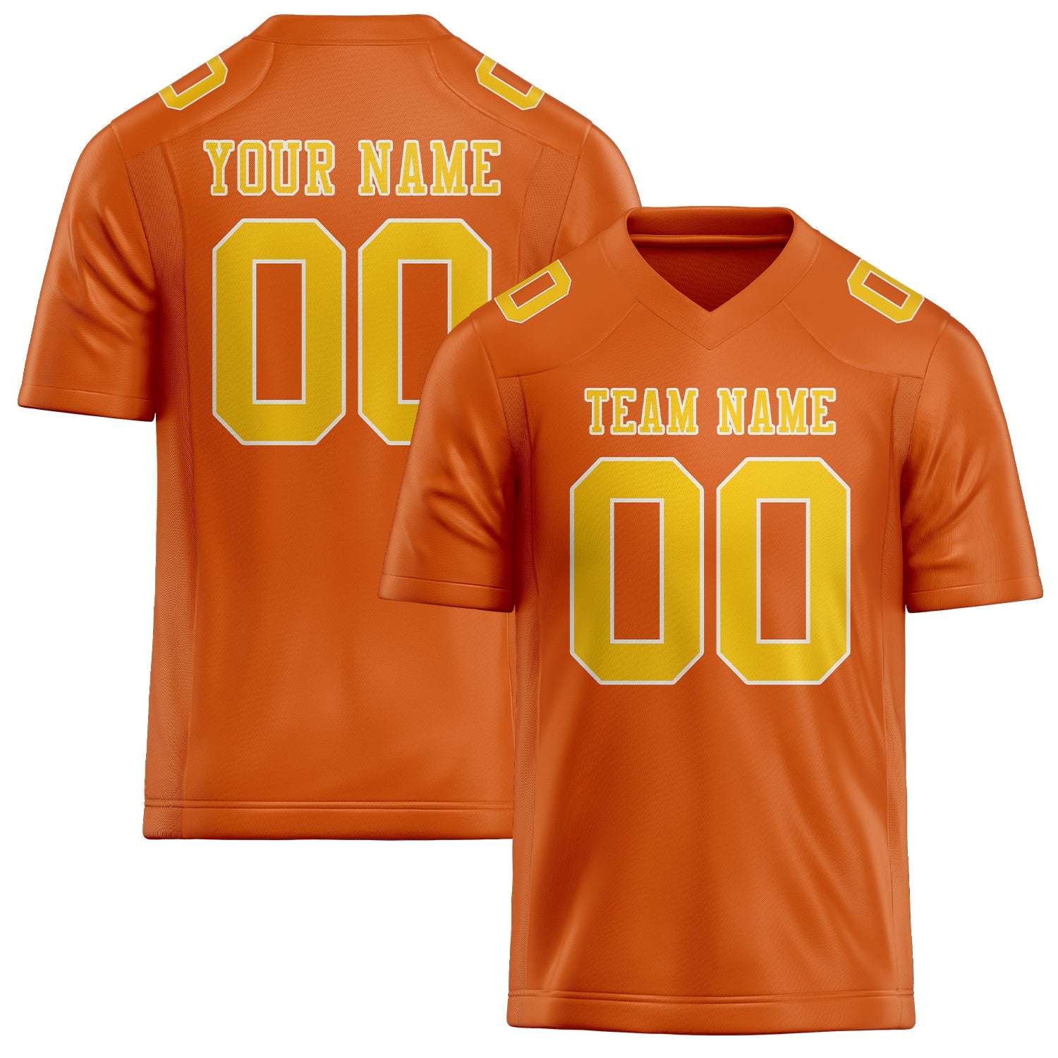 Custom Orange Gold Football Jersey