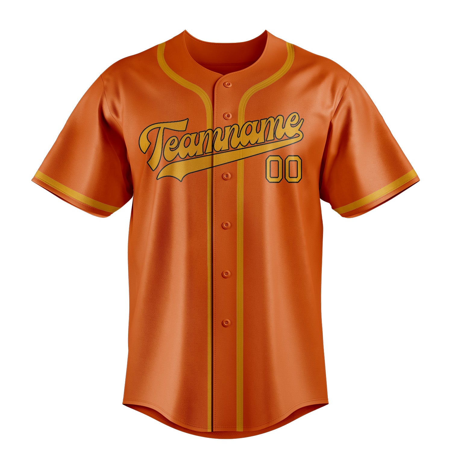 Custom Orange Yellow Baseball Jersey