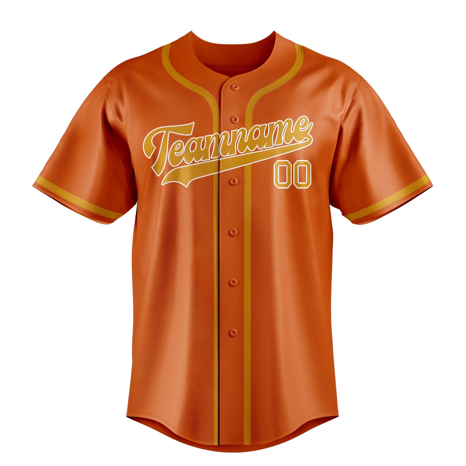 Custom Orange Yellow Baseball Jersey