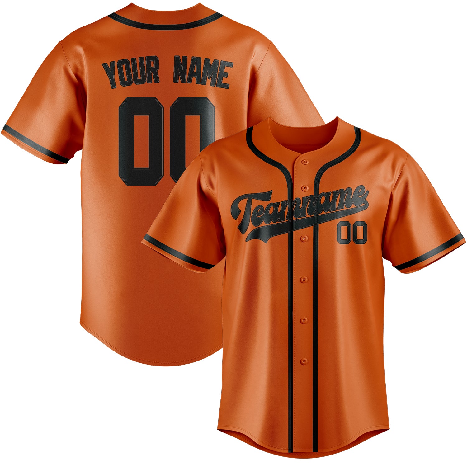 Custom Orange Dark Grey Baseball Jersey