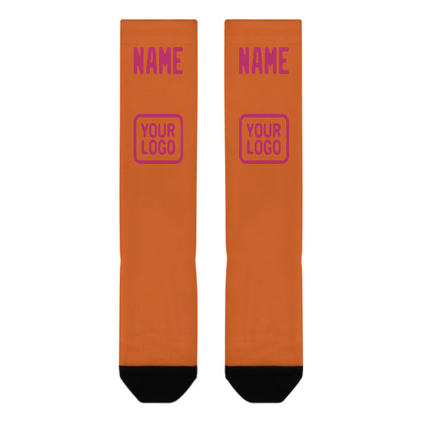 Custom Orange Pink Knee-High Sock