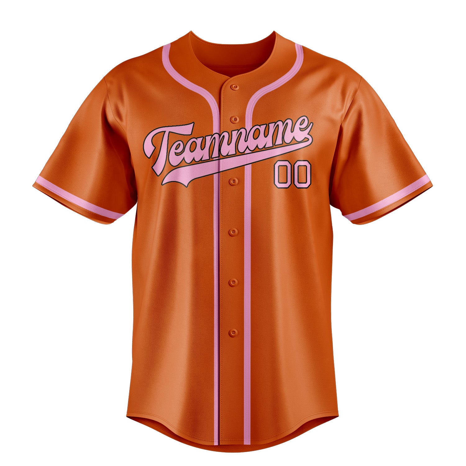 Custom Orange Light Pink Baseball Jersey