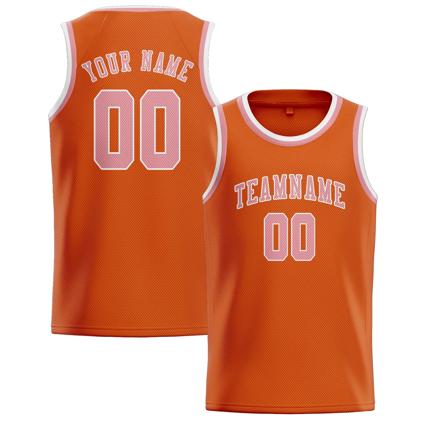 Custom Orange Light Pink Basketball Jersey