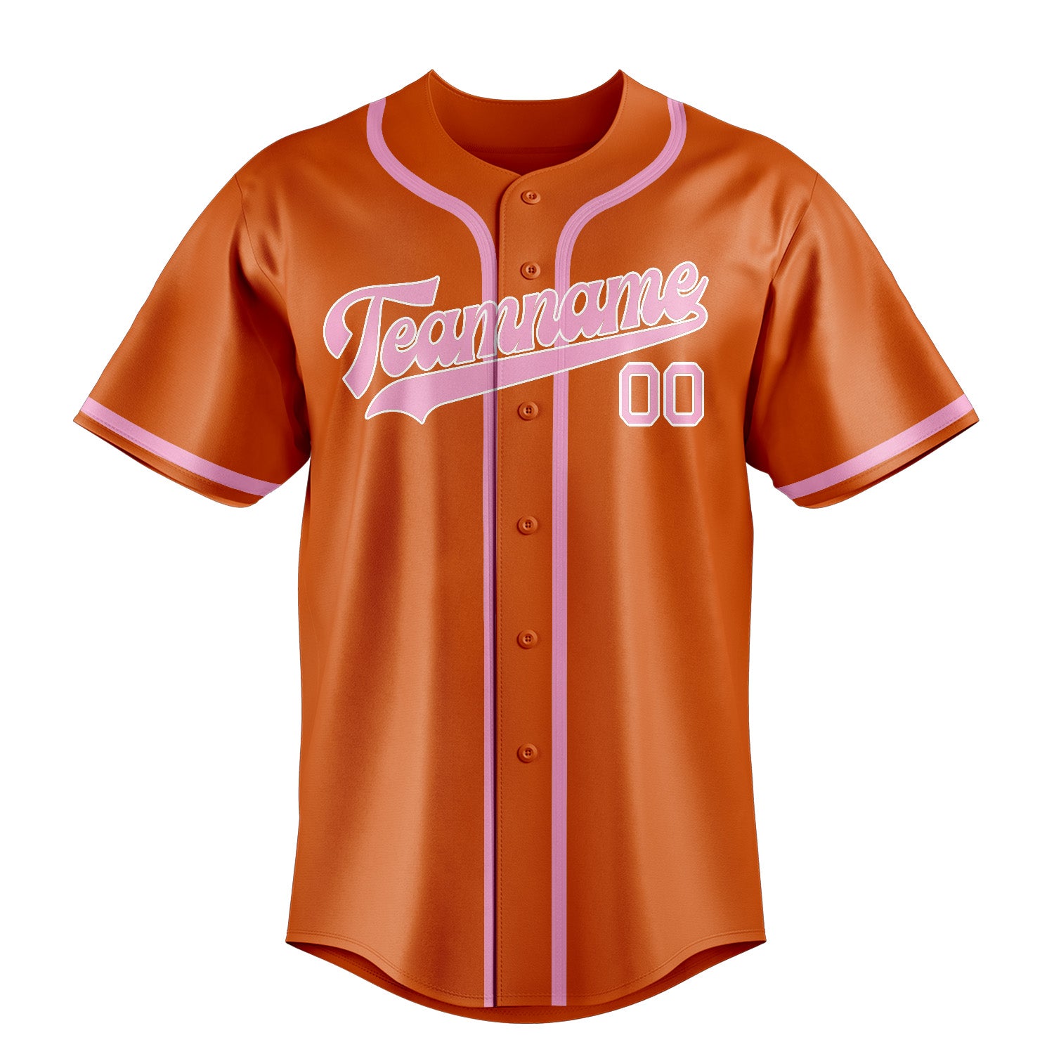Custom Orange Light Pink Baseball Jersey