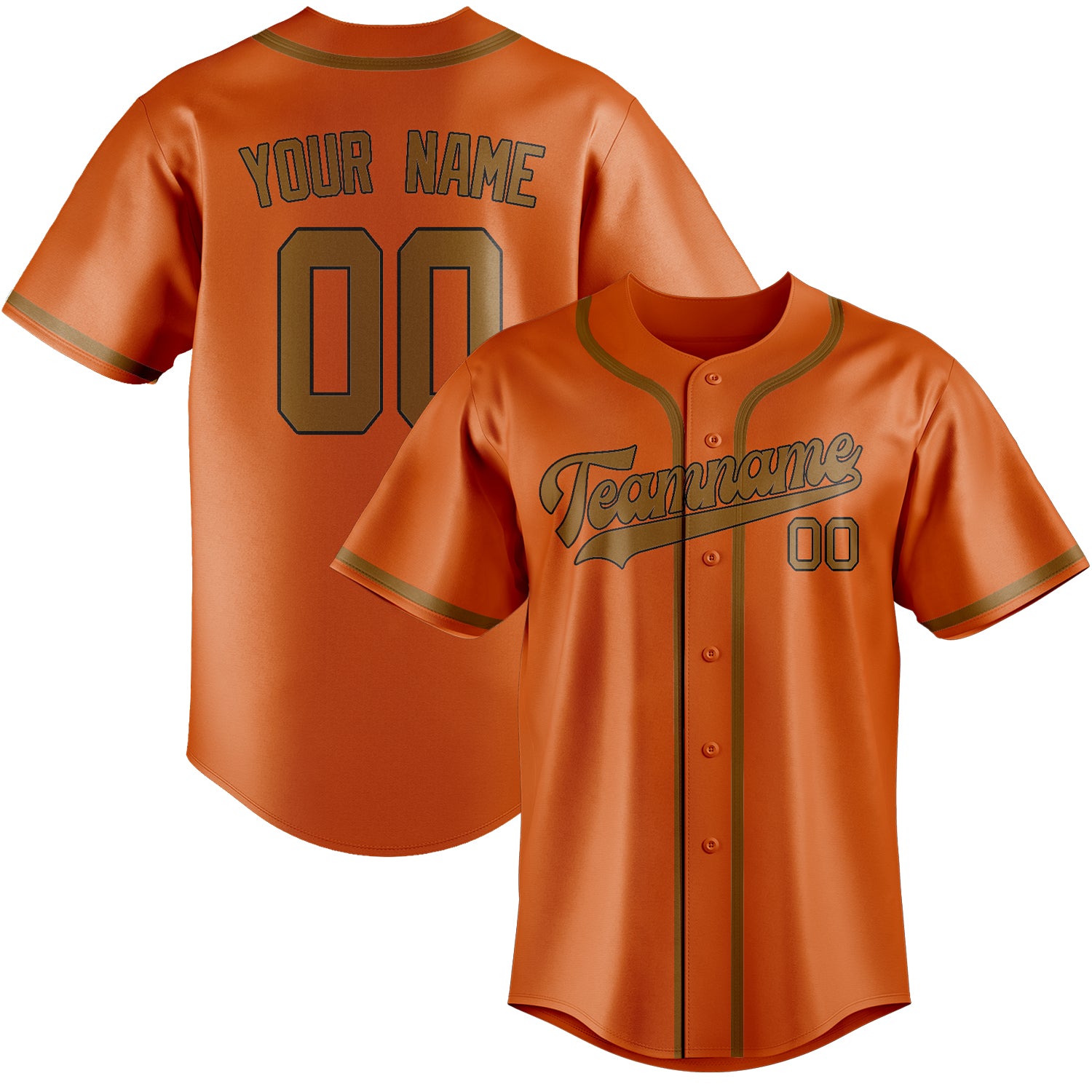 Custom Orange Khaki Baseball Jersey