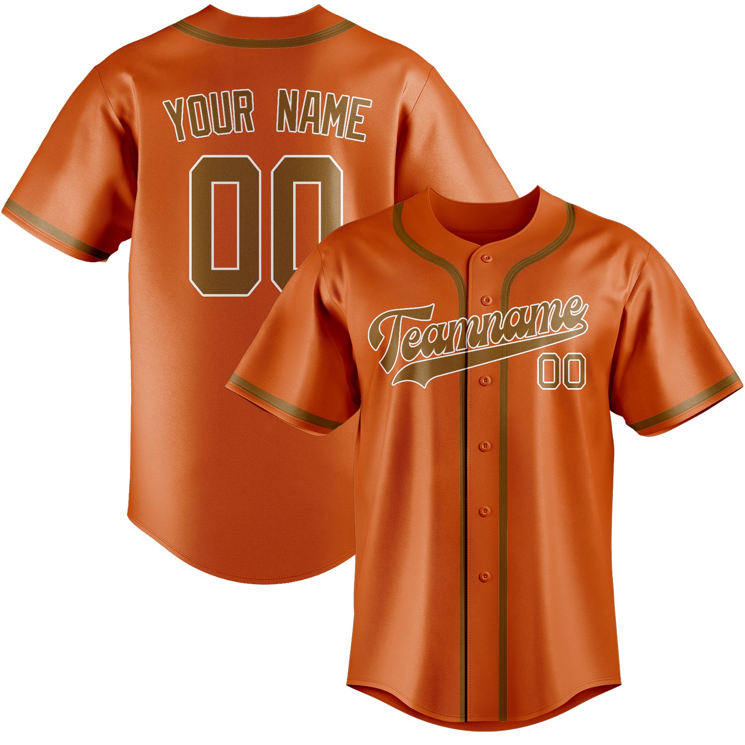 Custom Orange Khaki Baseball Jersey