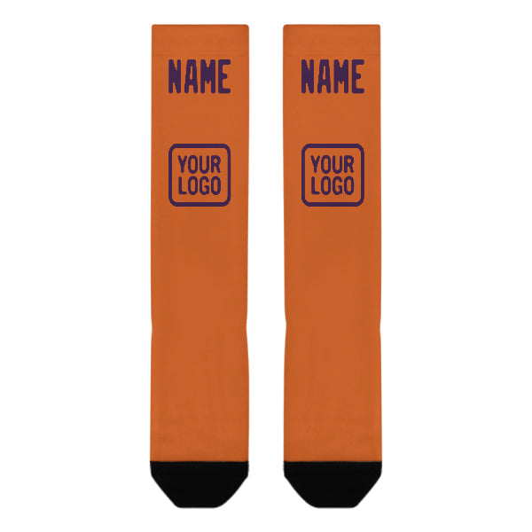 Custom Orange Purple Knee-High Sock