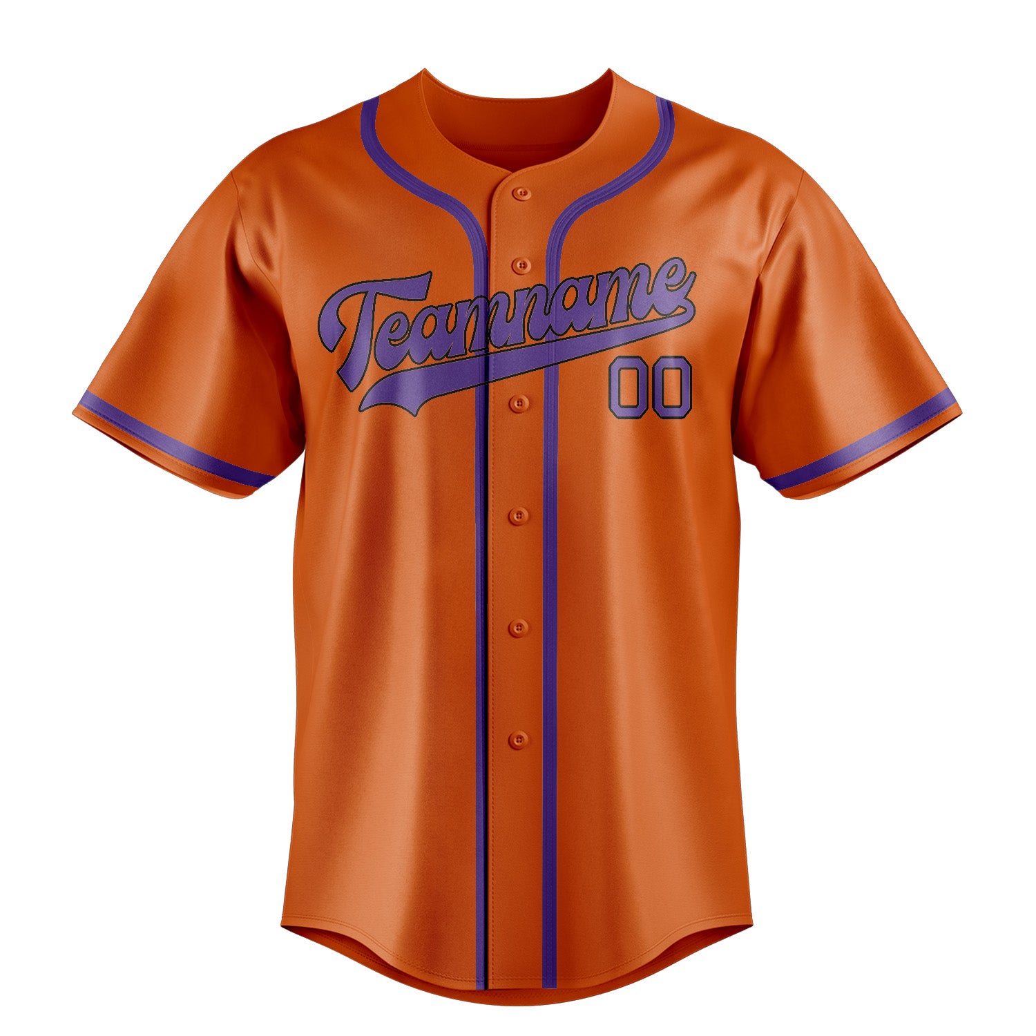 Custom Orange Light Purple Baseball Jersey
