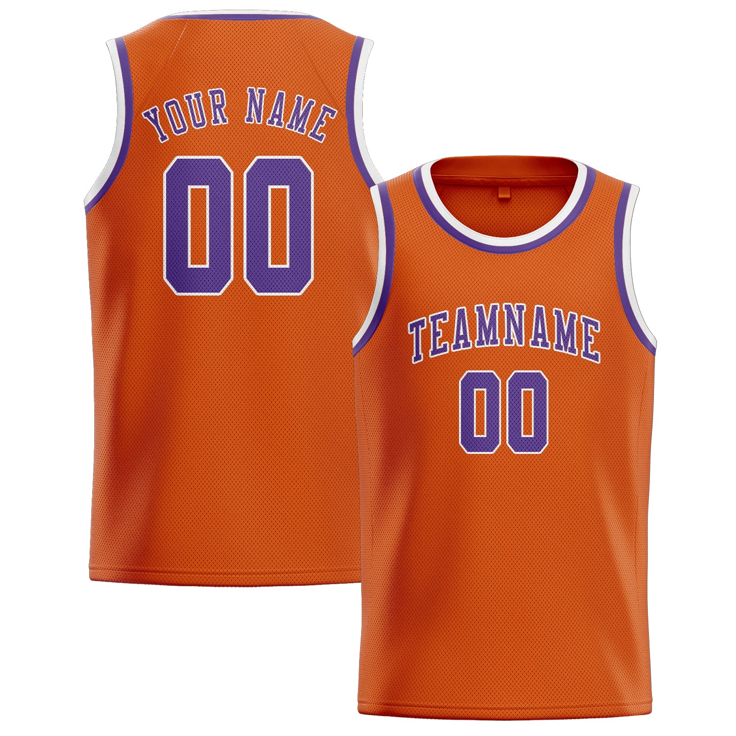 Custom Orange Light Purple Basketball Jersey