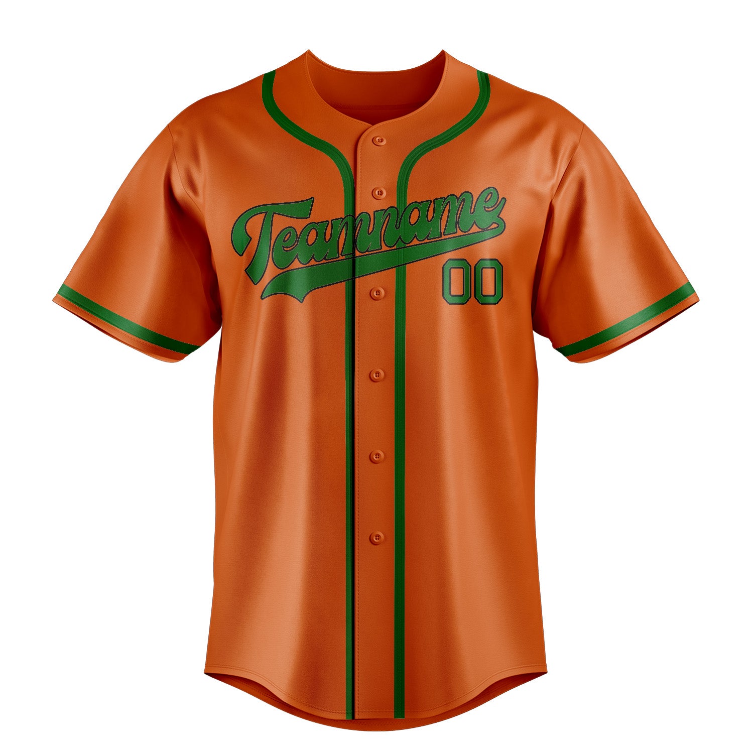 Custom Orange Emerald Green Baseball Jersey
