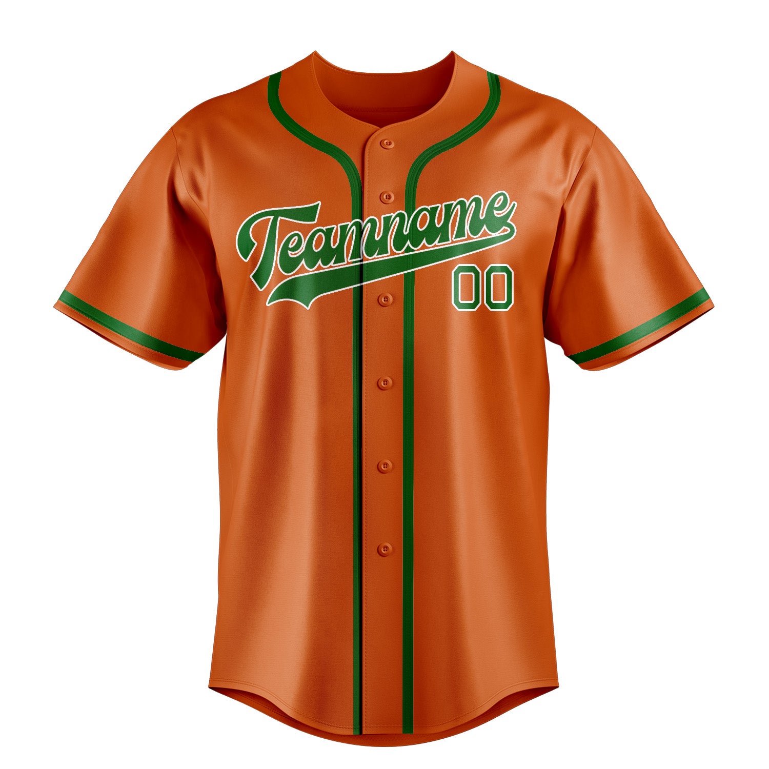 Custom Orange Emerald Green Baseball Jersey