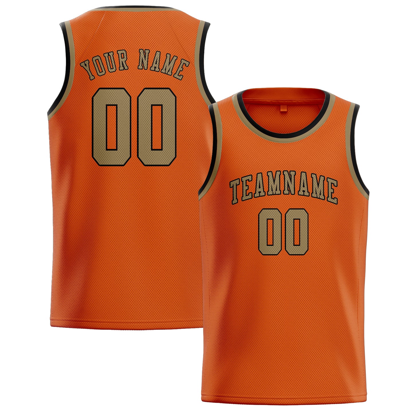 Custom Orange Light Khaki Basketball Jersey