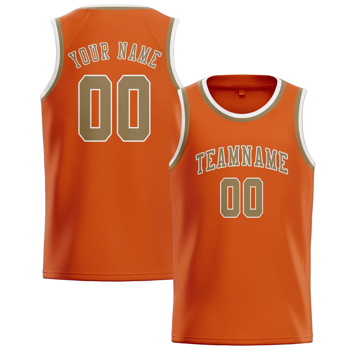 Custom Orange Light Khaki Basketball Jersey