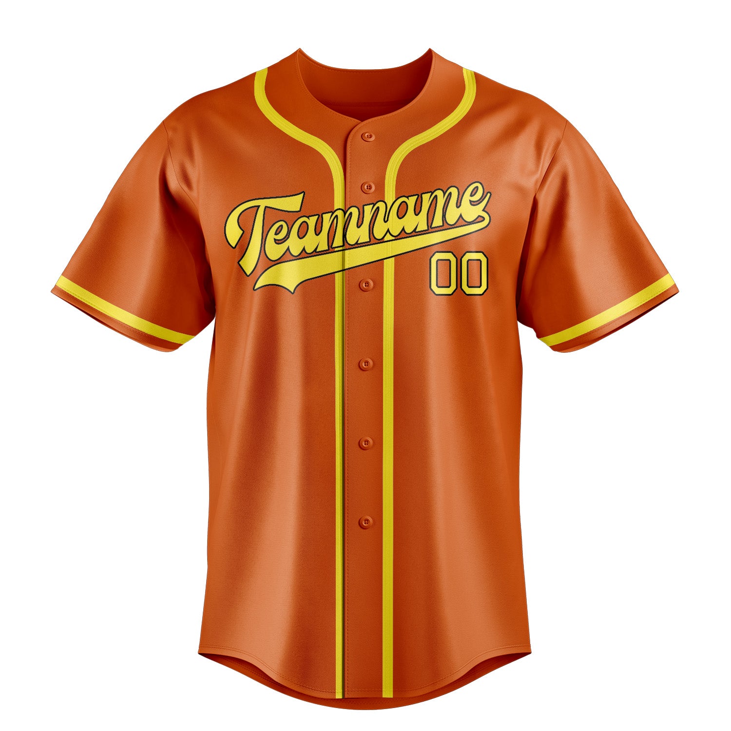 Custom Orange Light Yellow Baseball Jersey