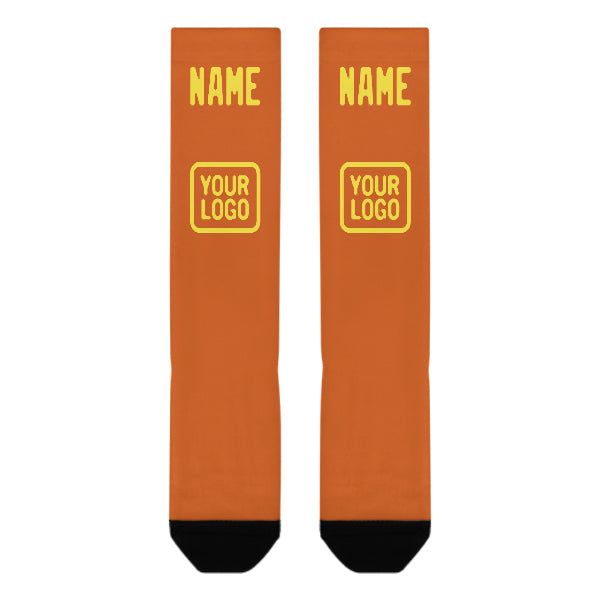 Custom Orange Light Yellow Knee-High Sock