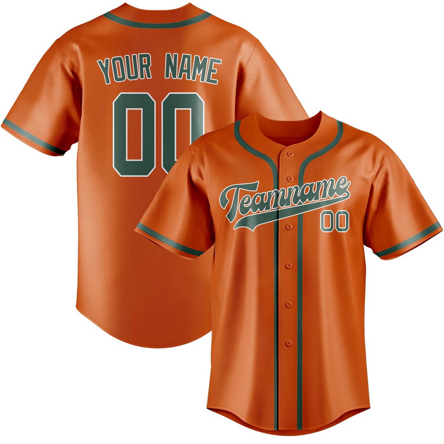 Custom Orange Blue Green Baseball Jersey