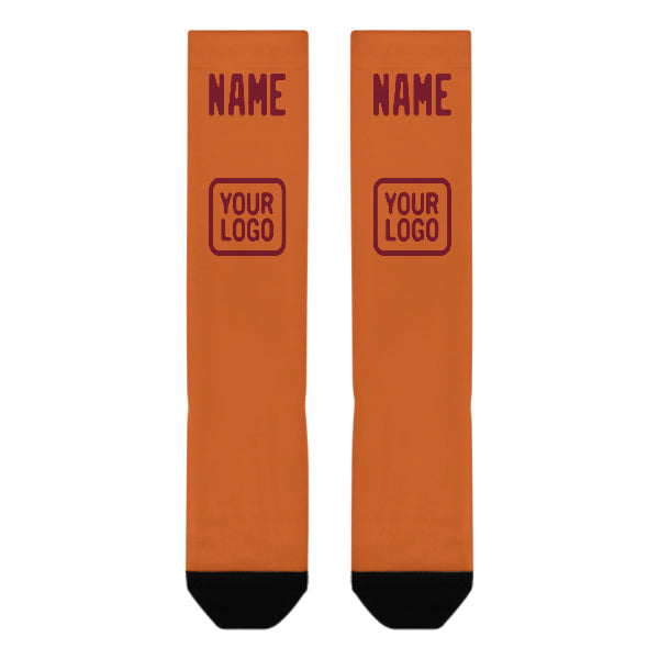Custom Orange Crimson Red Knee-High Sock