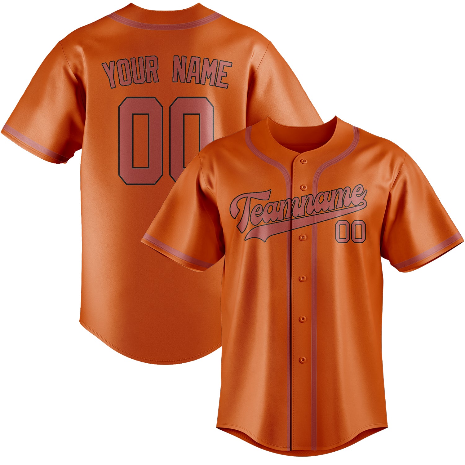 Custom Orange Copper Rose Baseball Jersey