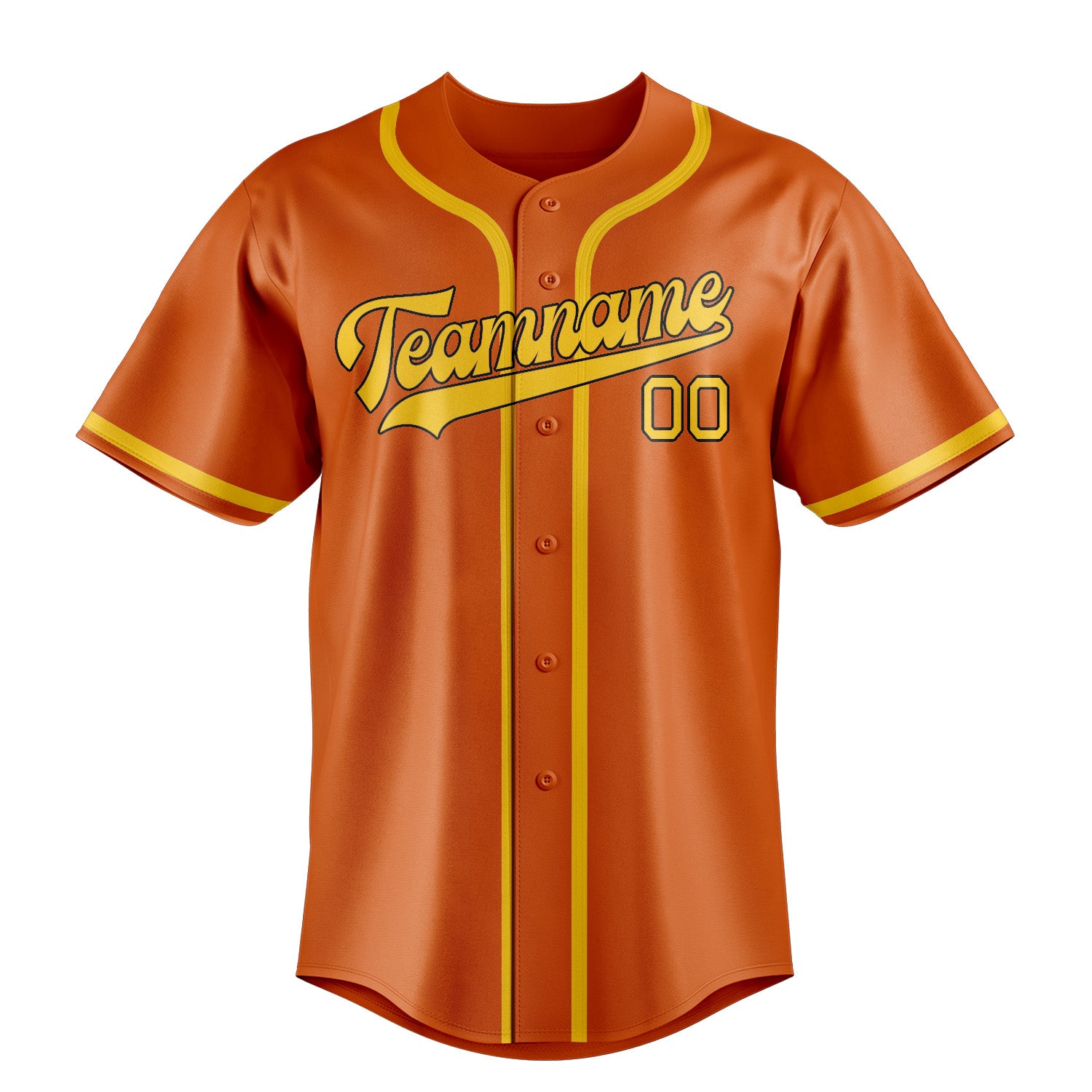 Custom Orange Gold Baseball Jersey