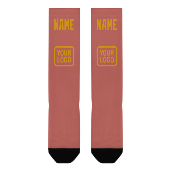 Custom Copper Rose Yellow Knee-High Sock