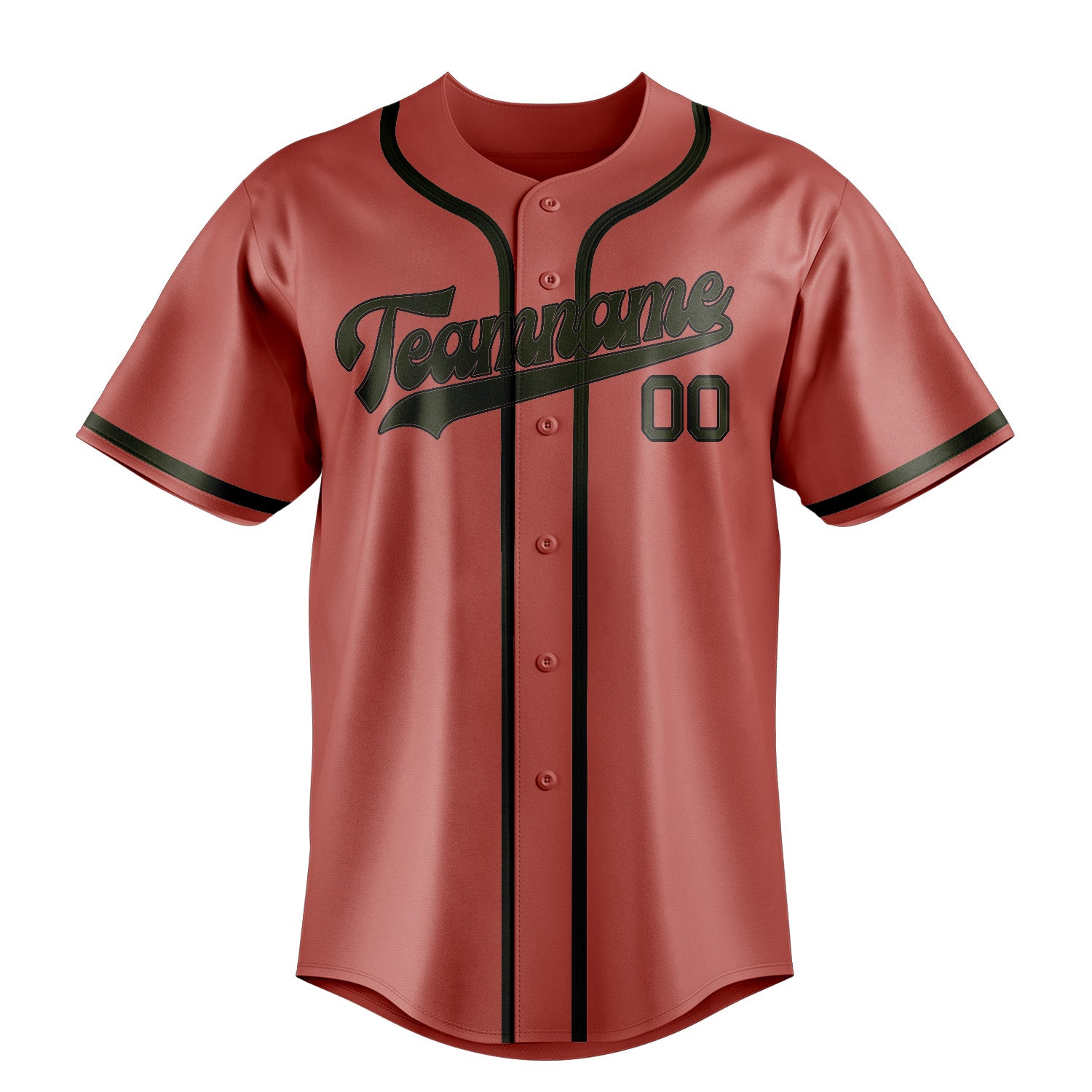 Custom Copper Rose Olive Baseball Jersey