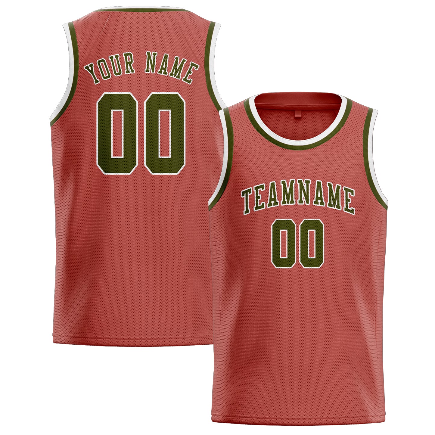 Custom Copper Rose Olive Basketball Jersey