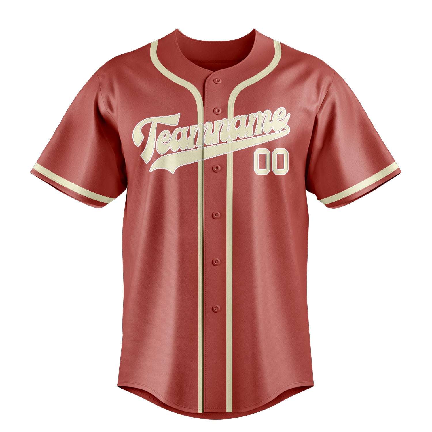 Custom Copper Rose Cream Baseball Jersey