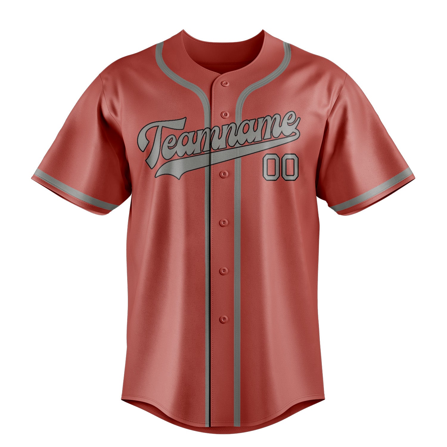 Custom Copper Rose Gray Baseball Jersey
