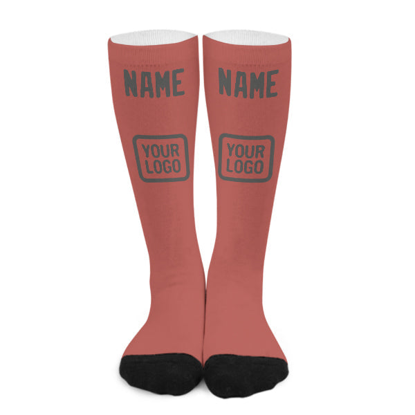 Custom Copper Rose Dark Grey Knee-High Sock