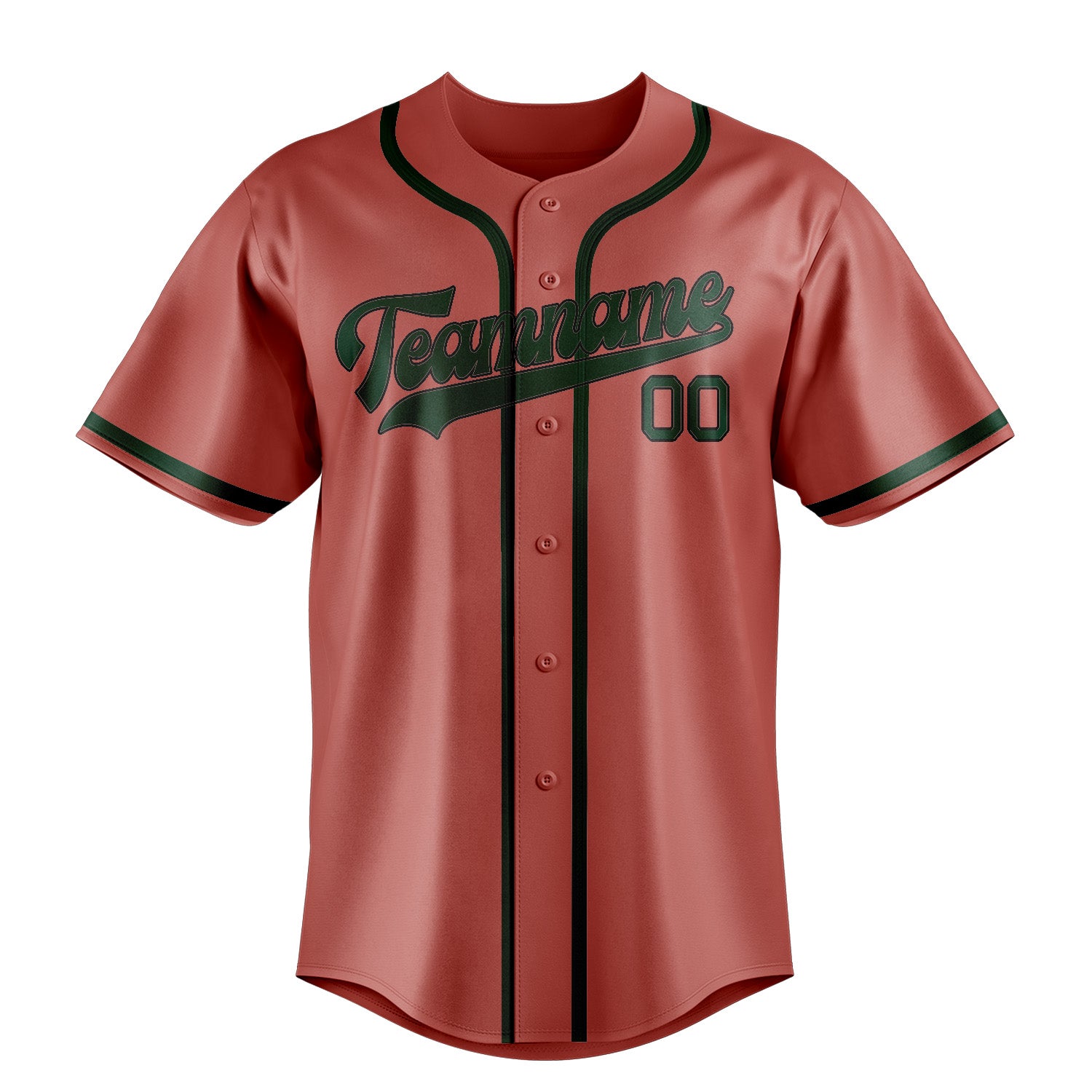 Custom Copper Rose Green Baseball Jersey