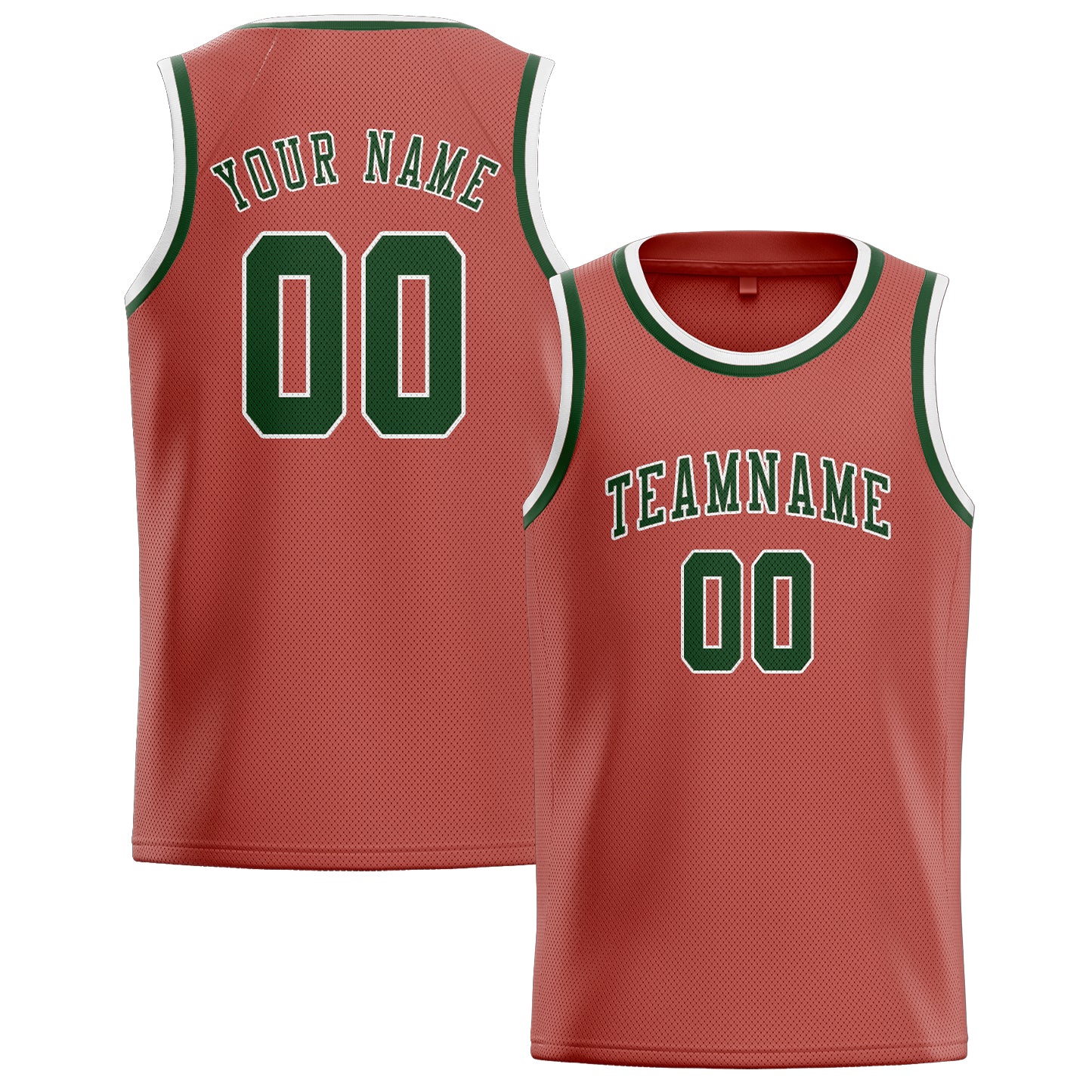 Custom Copper Rose Dark Green Basketball Jersey