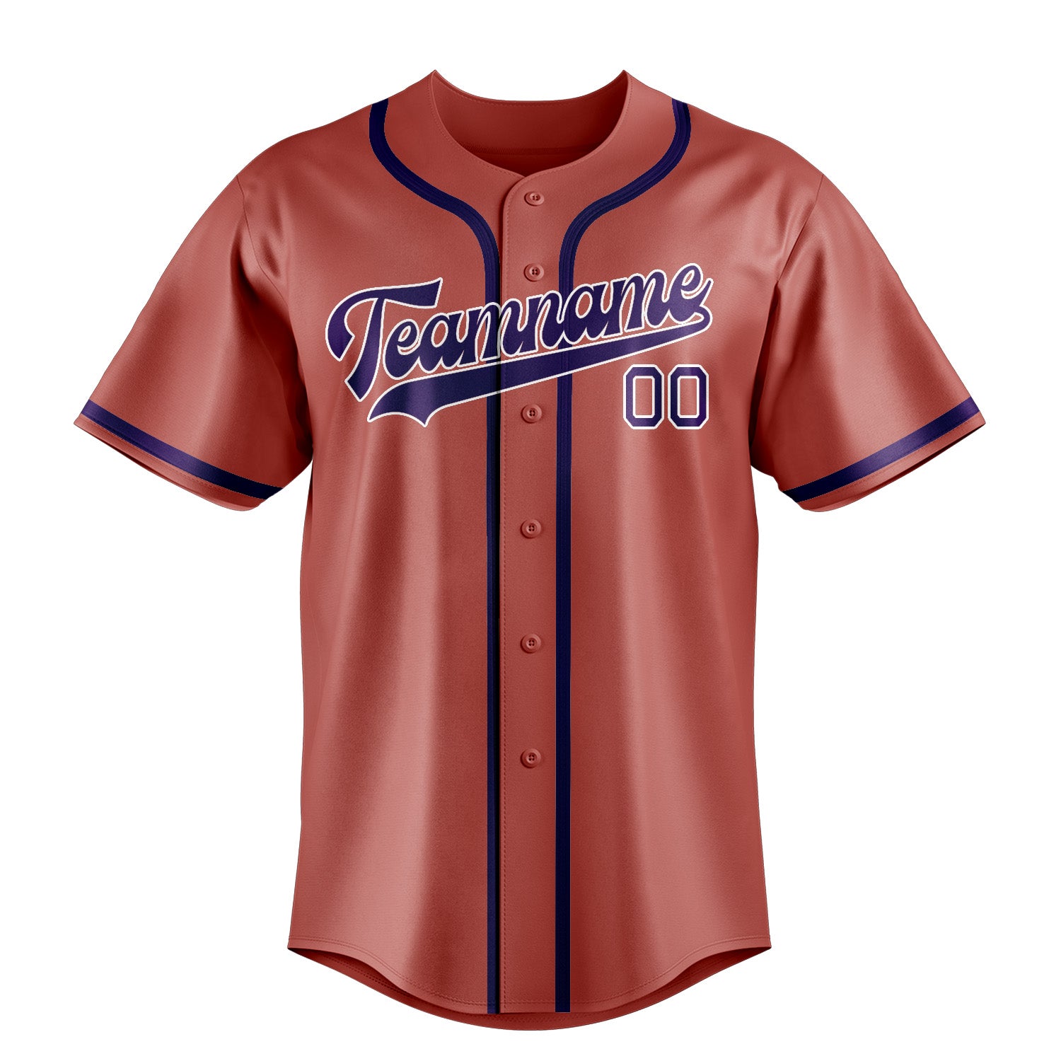 Custom Copper Rose Purple Baseball Jersey