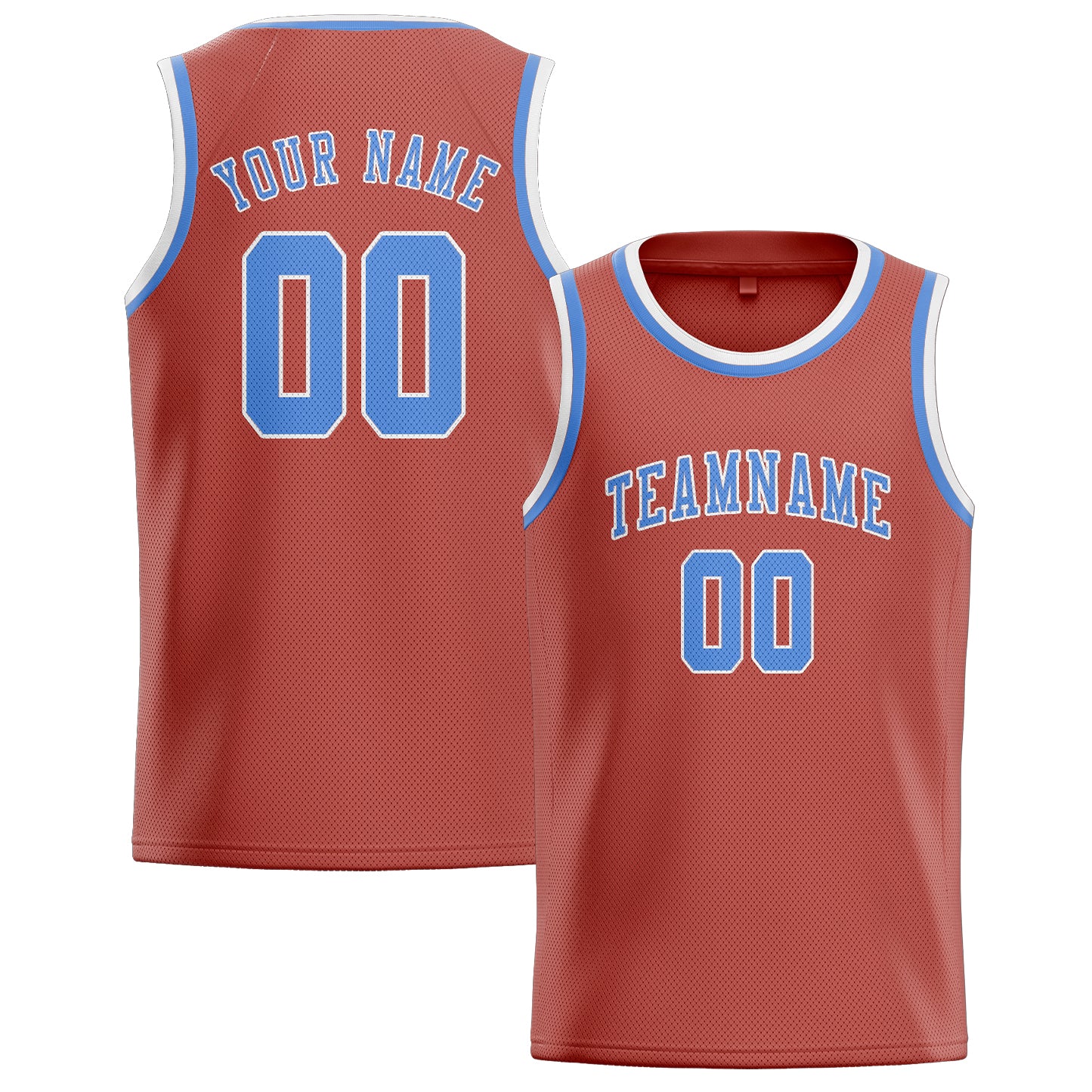 Custom Copper Rose Light Blue Basketball Jersey