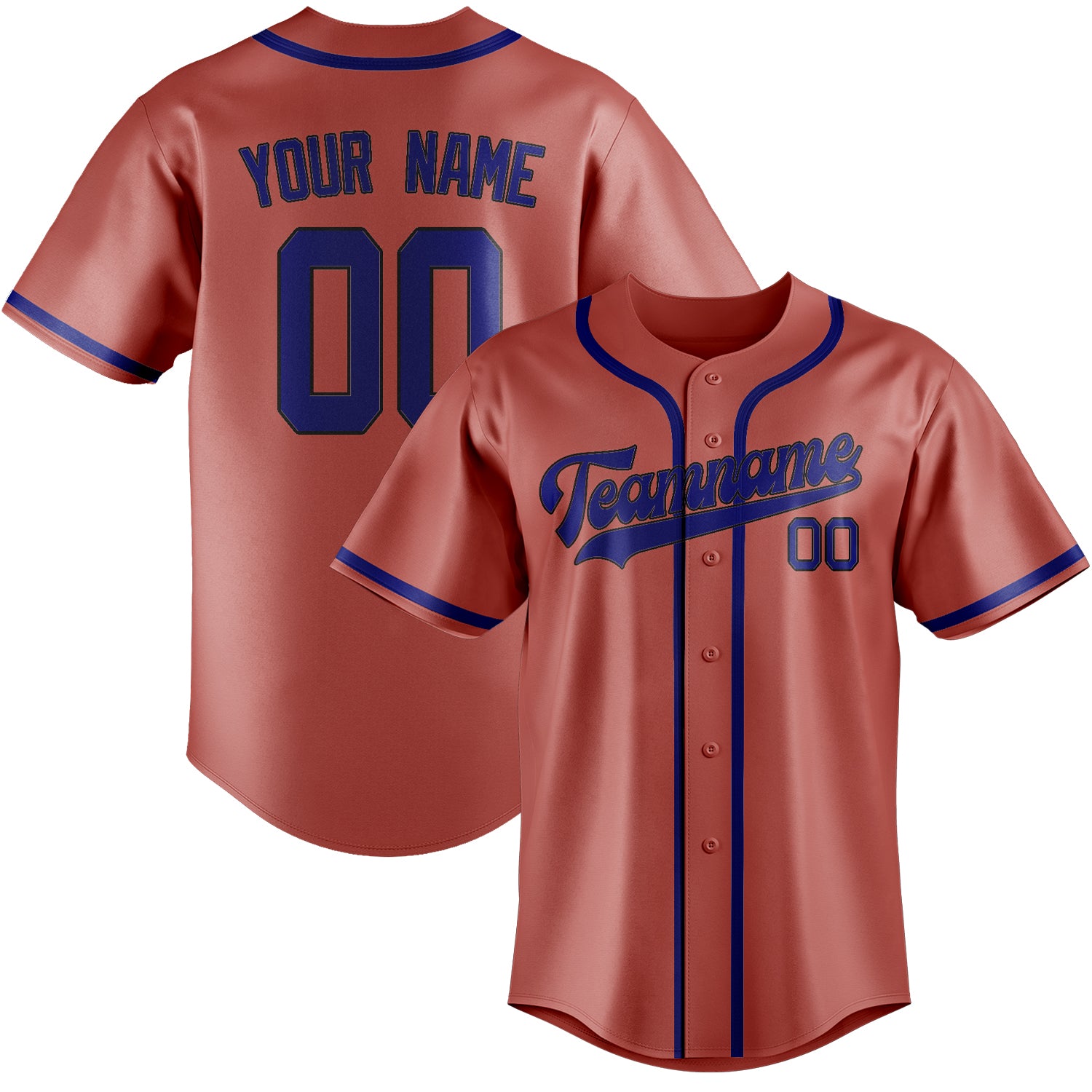 Custom Copper Rose Sky Blue Baseball Jersey