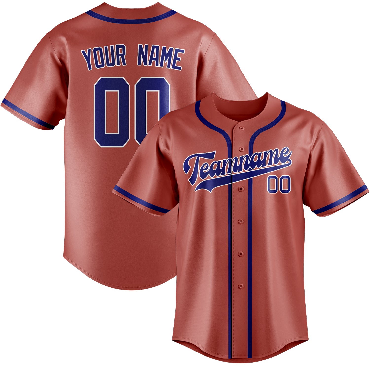 Custom Copper Rose Sky Blue Baseball Jersey