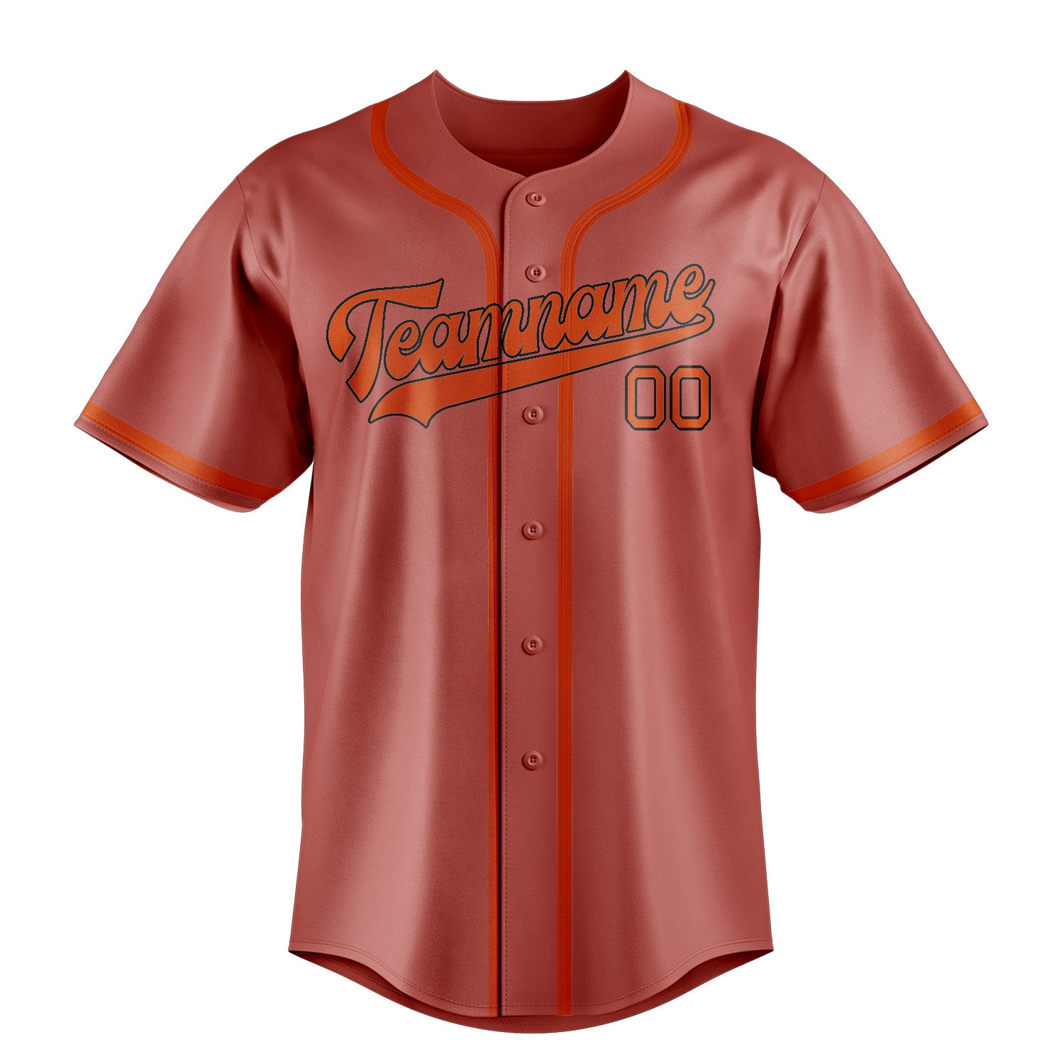 Custom Copper Rose Orange Red Baseball Jersey