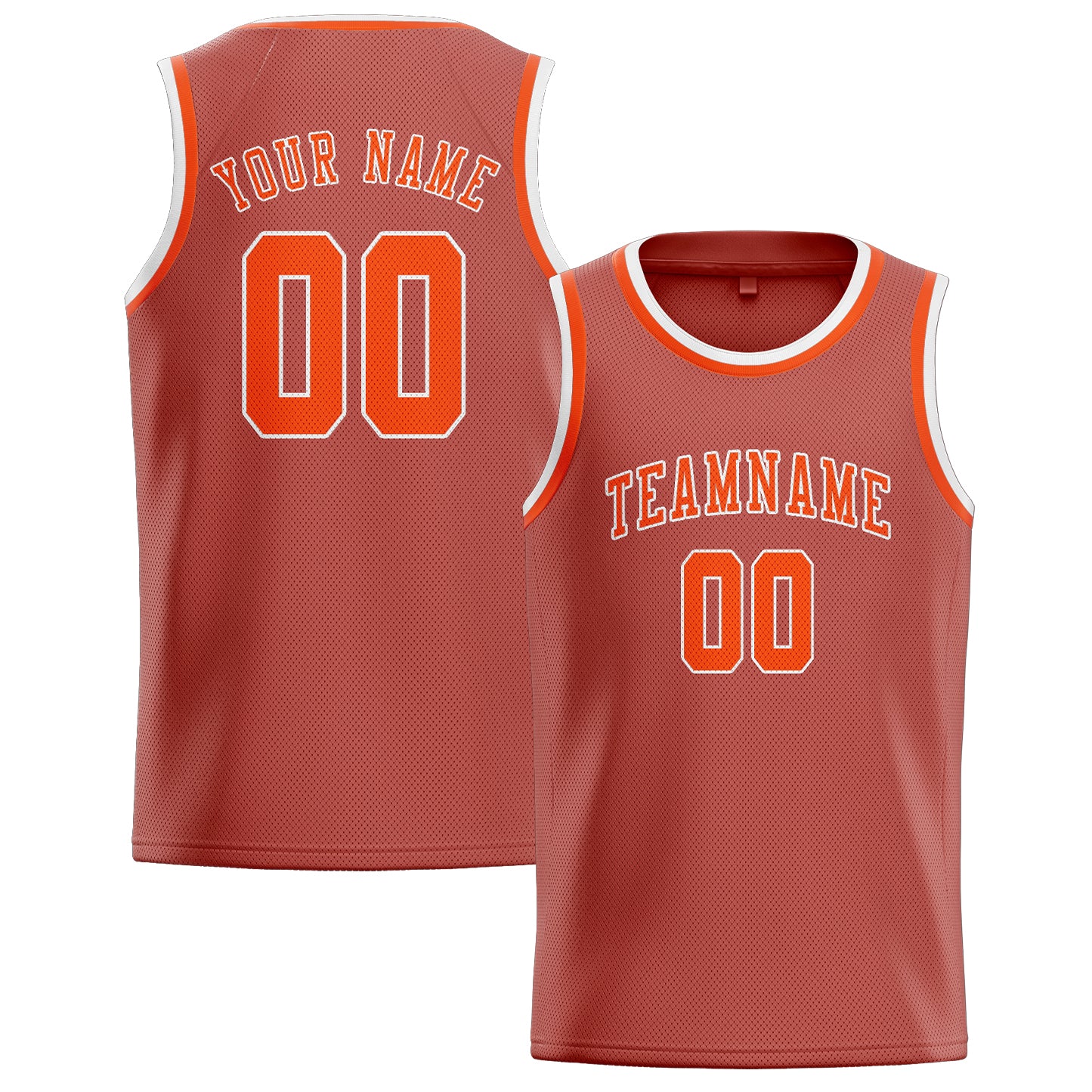 Custom Copper Rose Orange Red Basketball Jersey