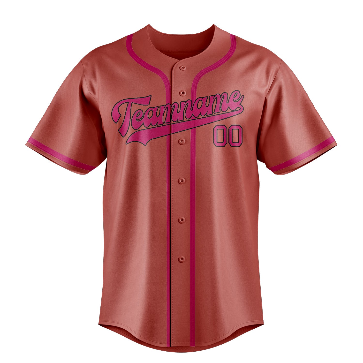 Custom Copper Rose Pink Baseball Jersey