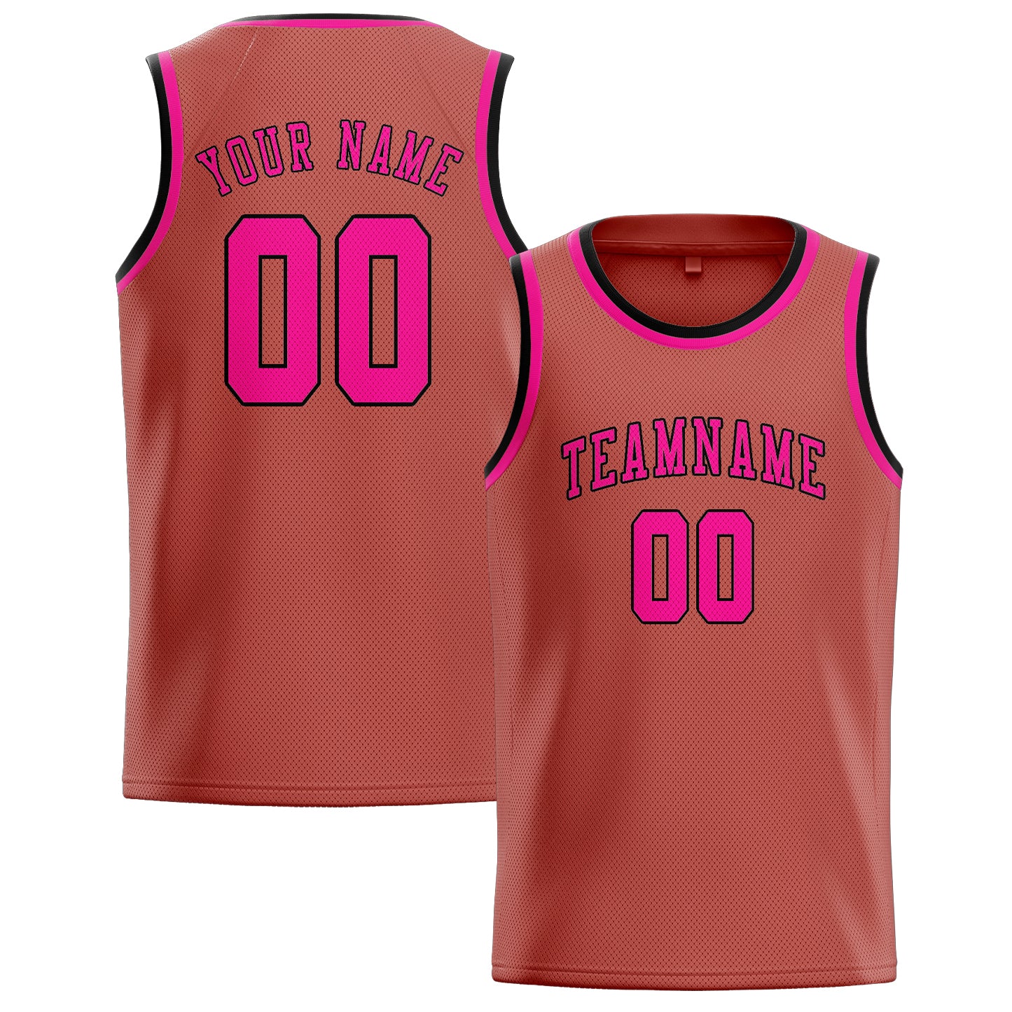 Custom Copper Rose Pink Basketball Jersey