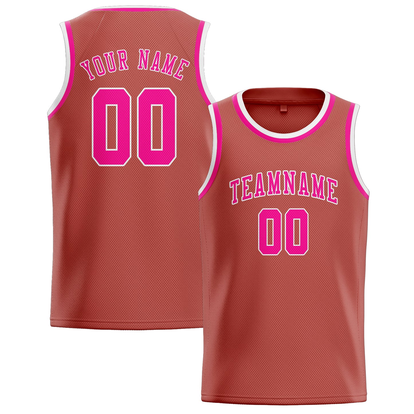 Custom Copper Rose Pink Basketball Jersey