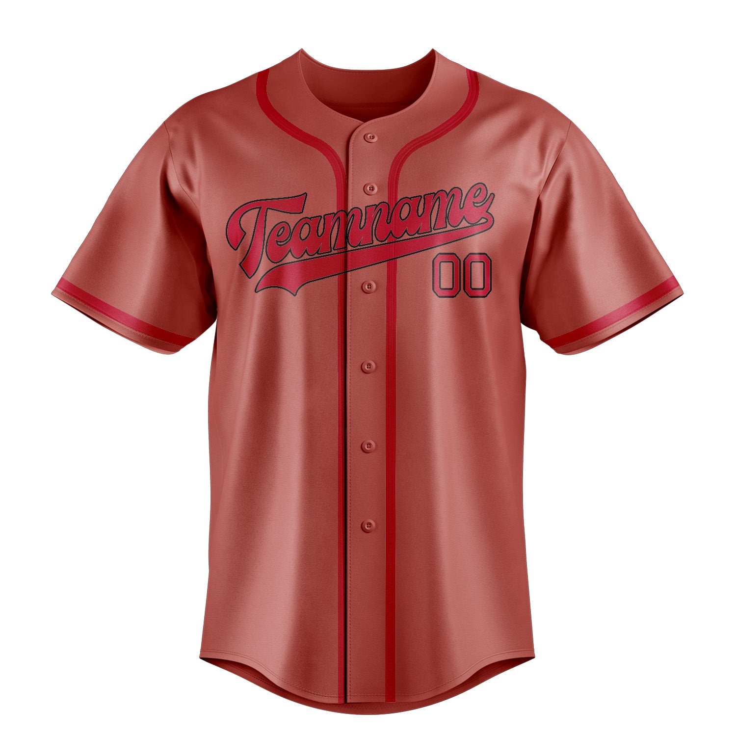 Custom Copper Rose Red Baseball Jersey