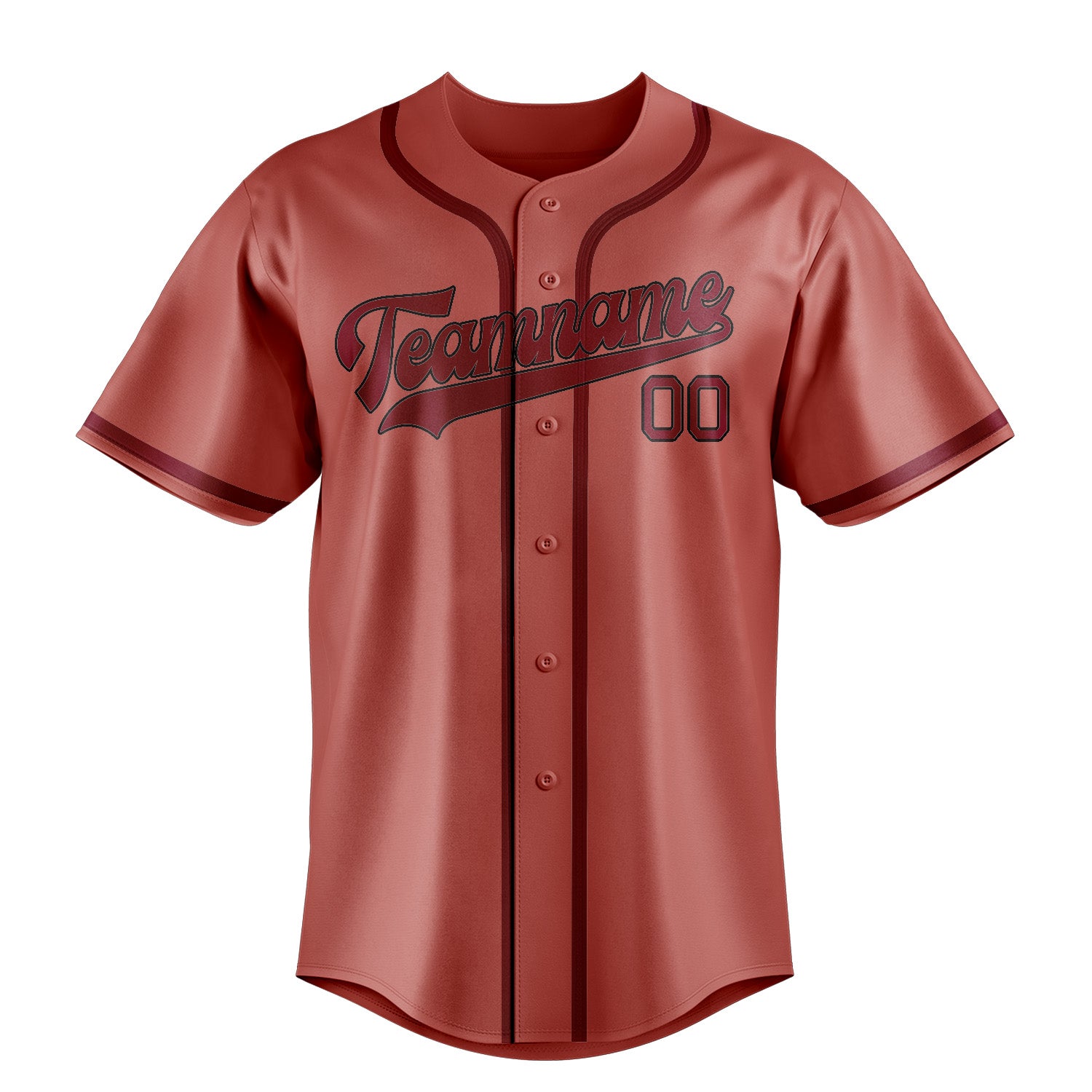Custom Copper Rose Crimson Red Baseball Jersey