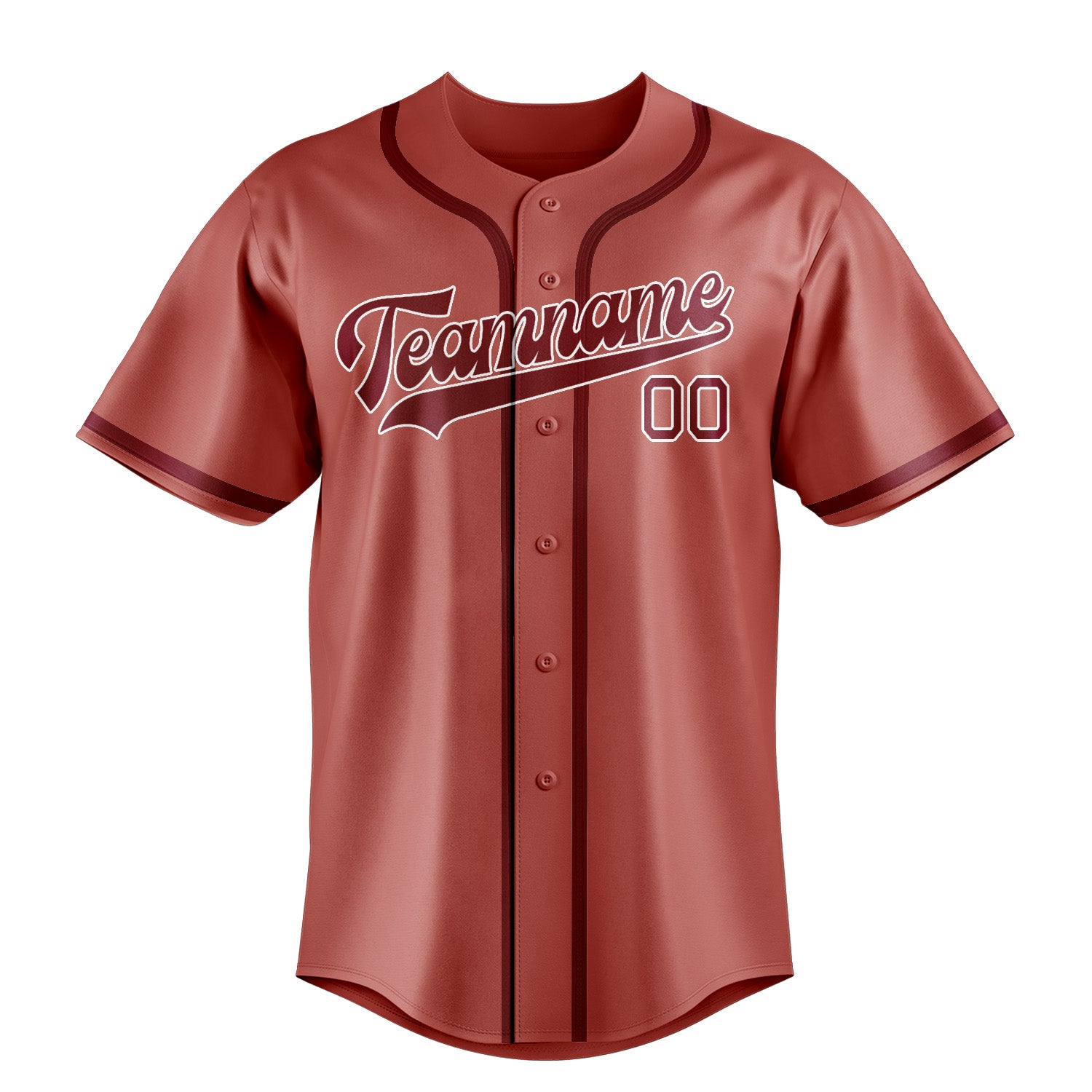Custom Copper Rose Crimson Red Baseball Jersey