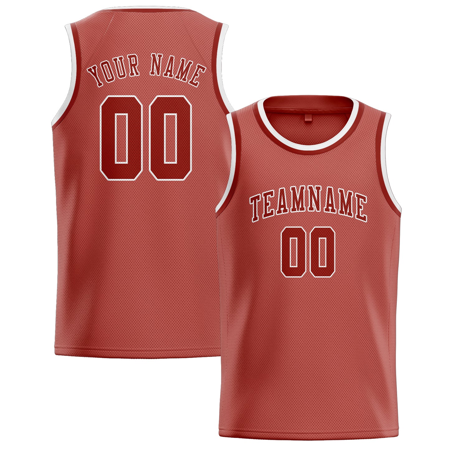 Custom Copper Rose Coral Red Basketball Jersey