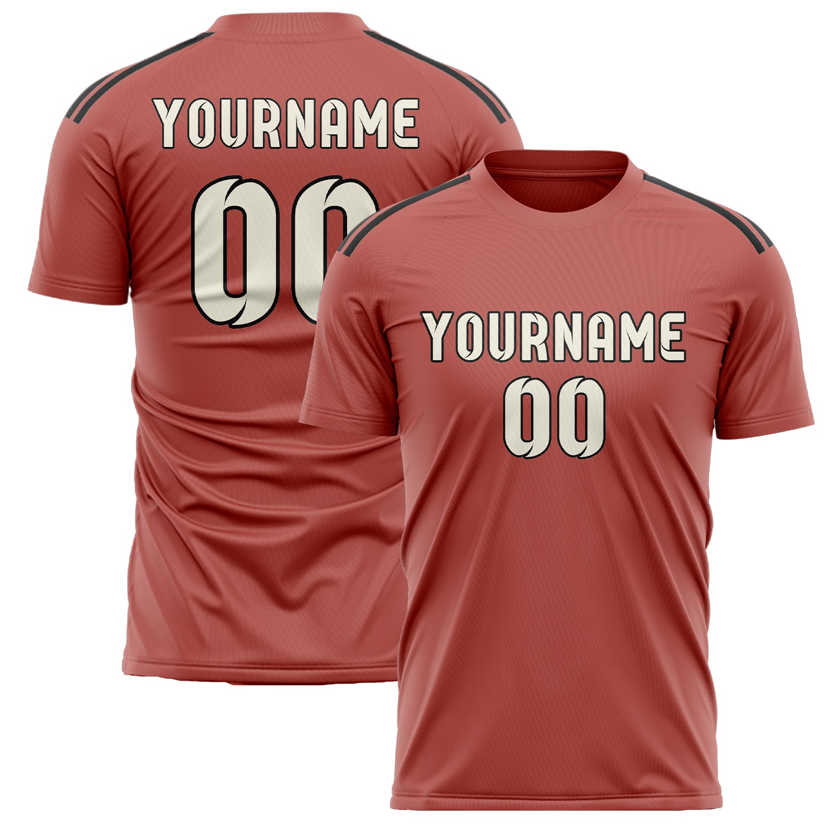Custom Copper Rose Cream Soccer Jersey