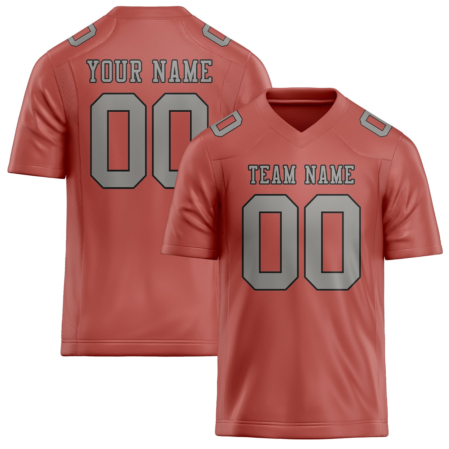 Custom Copper Rose Gray Football Jersey