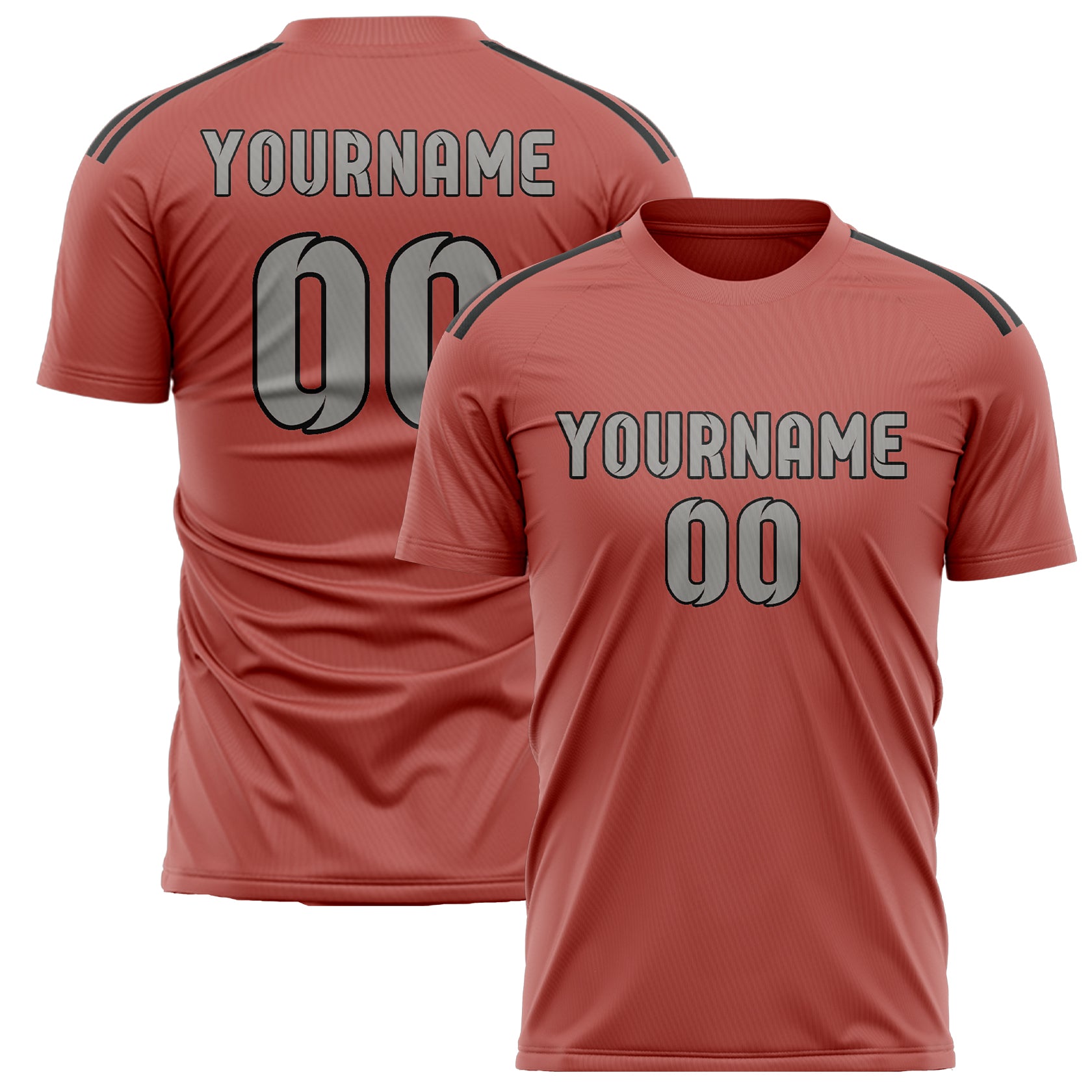 Custom Copper Rose Gray Soccer Jersey