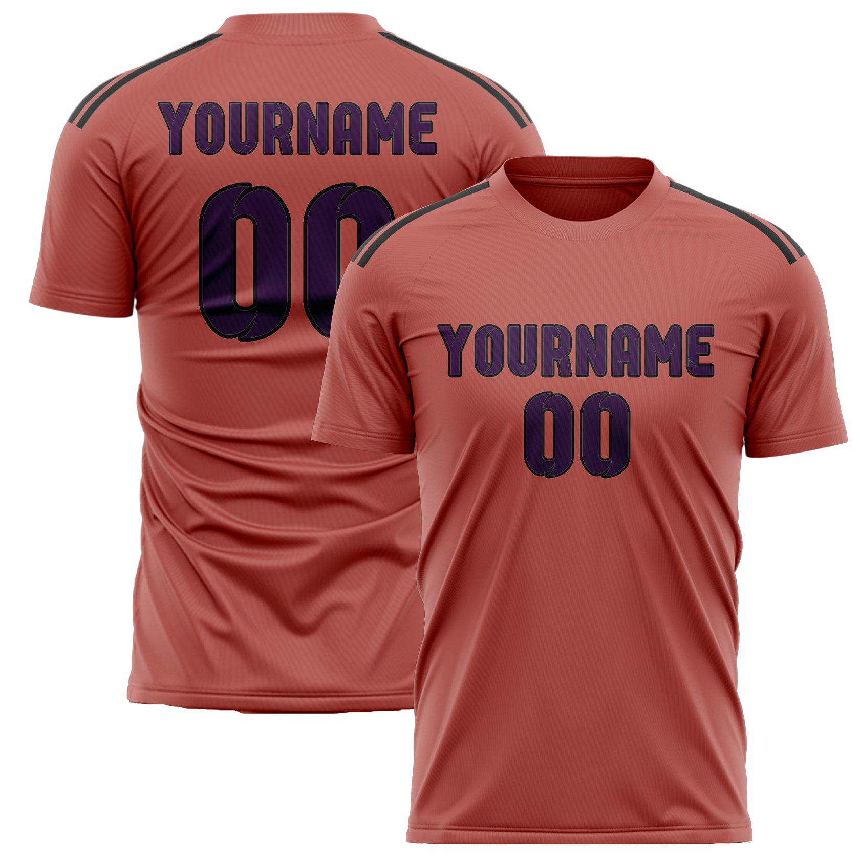 Custom Copper Rose Purple Soccer Jersey