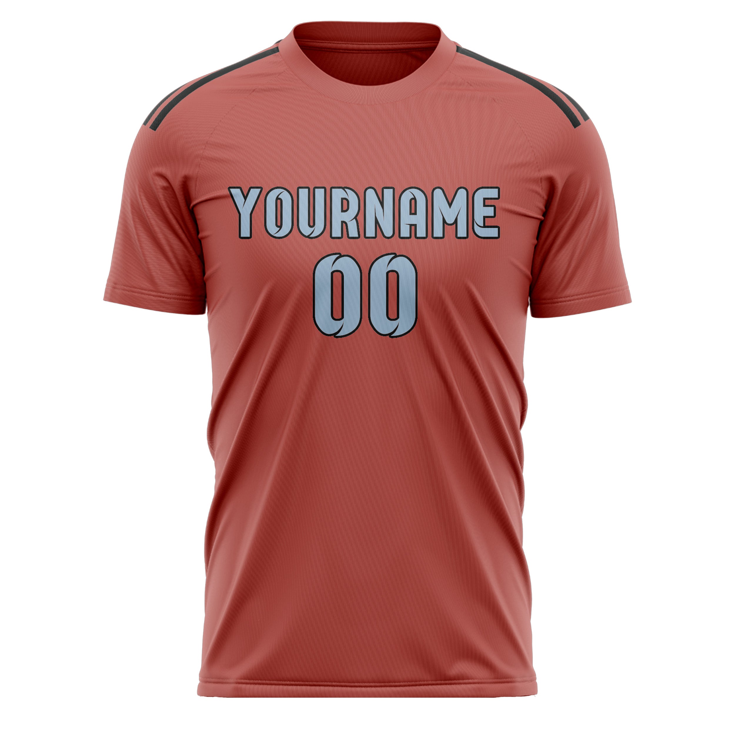 Custom Copper Rose Light Blue Soccer Jersey
