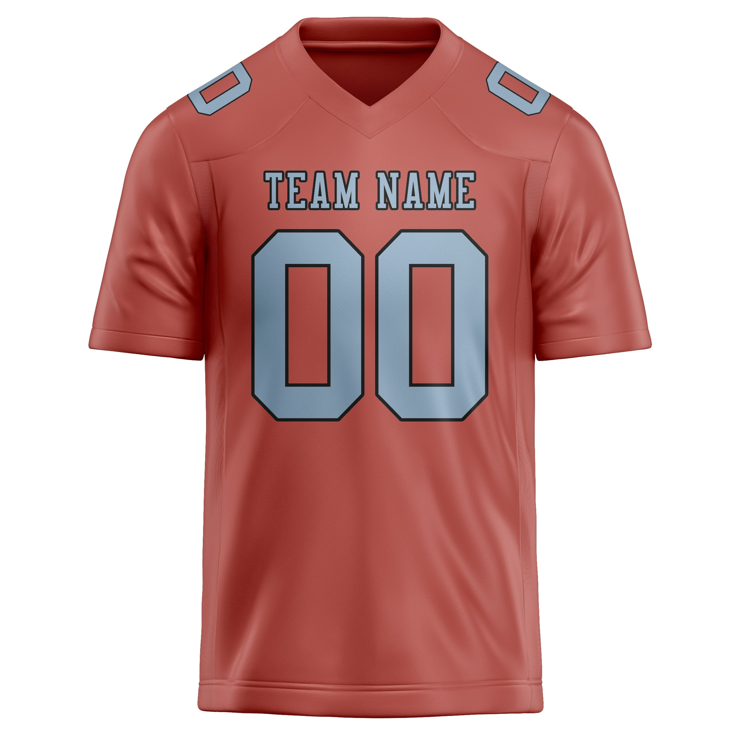 Custom Copper Rose Light Blue Football Jersey